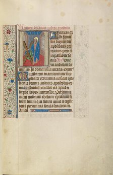 Saint Andrew; Arenberg Hours, early 1460s. Creator: Workshop of Willem Vrelant.