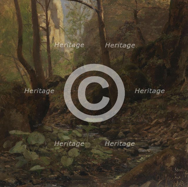 Forest Study, 1842. Creator: Hans Gude.