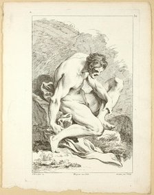 Figure, from Premier livre de figures d’Academies gravées en Partie par les Prof..., published 1737. Creator: Pierre Alexandre Aveline.