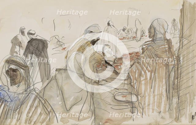 Market scene, 1923. Creator: Marius Bauer.