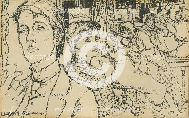 Lovers in a Café, c1930s. Creator: Leonard Rosoman.