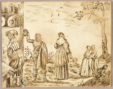 Cavaliers Taking Leave of Their Sweethearts, 1662. Creator: David Balthasar Wagner.
