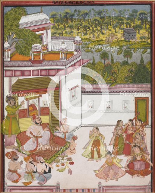 Maharaja of Kotah Listening to Music and Watching Dancers, c. 1820. Creator: Unknown.