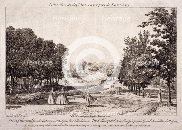 General view of Hampstead, Hampstead, London, 1752. Artist: Augustus Wall Callcott