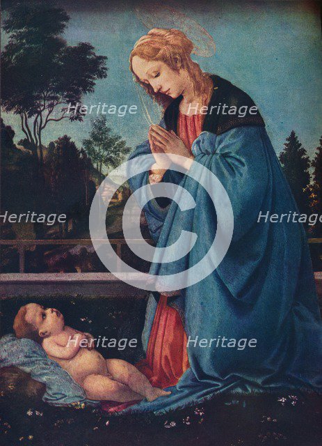 'The Madonna Adoring the Christ Child', 15th century, (1910). Artist: Filippino Lippi.
