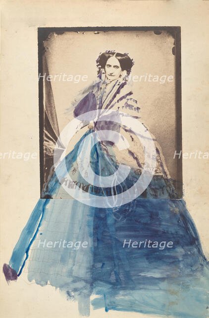 [La Comtesse in Lace Shawl], 1860s. Creator: Pierre-Louis Pierson.