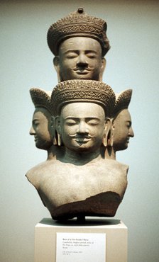 Five-headed bust of Shiva, Mid 10th century. Artist: Unknown