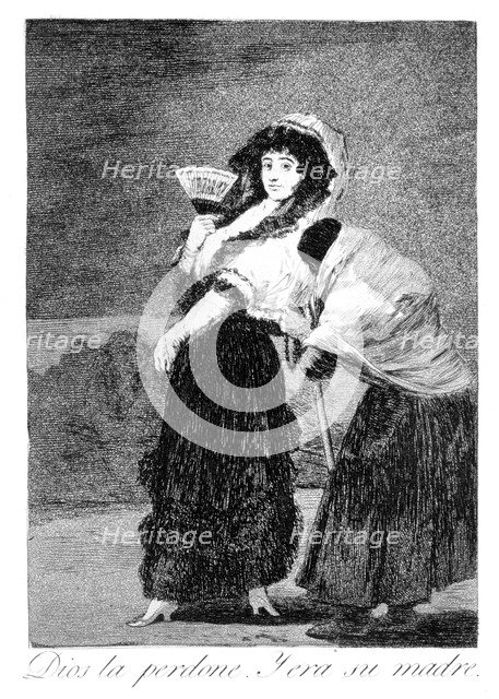 'God forgive her, and it was her mother', 1799. Artist: Francisco Goya