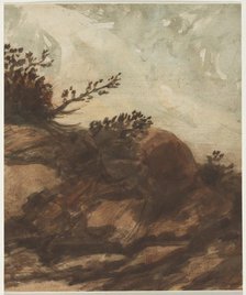 Sunset Over the Hill, last half 1800s. Creator: Alphonse Legros (French, 1837-1911).