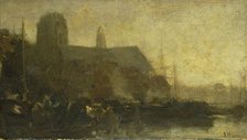 Ships in the port of Dordrecht, 1880-1899. Creator: Jacob Henricus Maris.