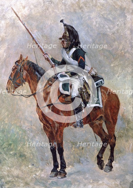 'Soldier on Horseback', 19th Century. Artist: Unknown