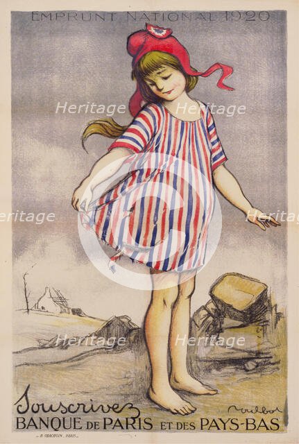Emprunt National 1920. Souscrivez Banque de Paris et des Pays-Bas, 1920. Creator: Poulbot, Francisque (1879-1946).