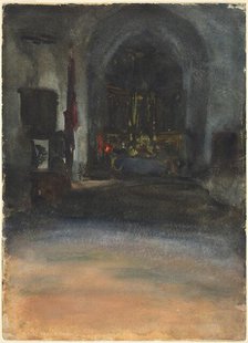 Spanish Church Interior, c. 1880. Creator: John Singer Sargent.
