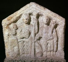 Stone relief showing Romano-British goddesses, c.2nd century. Artist: Unknown