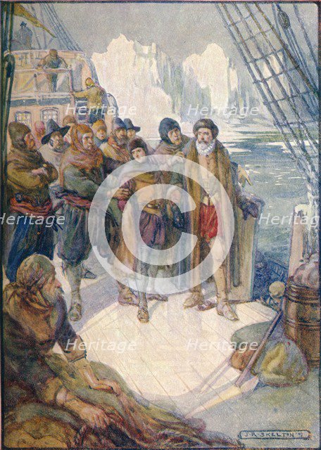 'These Cruel Men Meant To Turn Hudson Adrift On The Icy Waters', 1907, (c1920). Artist: Joseph Ratcliffe Skelton.