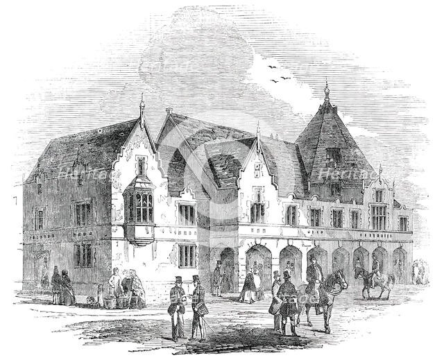 The Corn Exchange and Market Hall, just erected at Lichfield, 1850. Creator: Unknown.