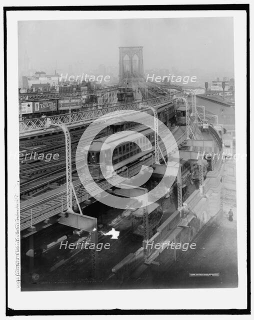 Approach to Brooklyn Bridge, Brooklyn, N.Y., c1909. Creator: Unknown.