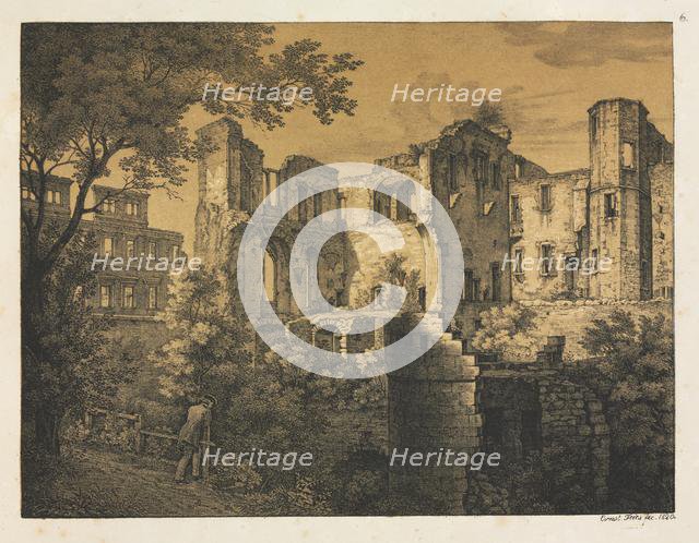Six Views of Heidelberg Castle: Western Part , 1820. Creator: Ernst Fries (German, 1801-1833); Mohr & Winter, Heidelberg.