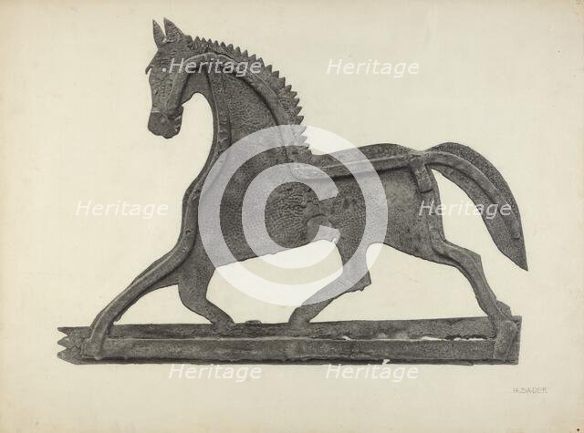 Weather Vane - Horse, c. 1939. Creator: Herman Bader.