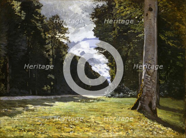 Le Pavé de Chailly dans la forêt de Fontainebleau (The Chailly Road through the Forest..., 1865. Creator: Monet, Claude (1840-1926).