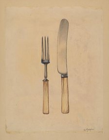 Knife and Fork, c. 1936. Creator: Grace Halpin.