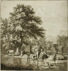 Two Shepherds with Cattle, n.d. Creator: Cornelis Ploos van Amstel.