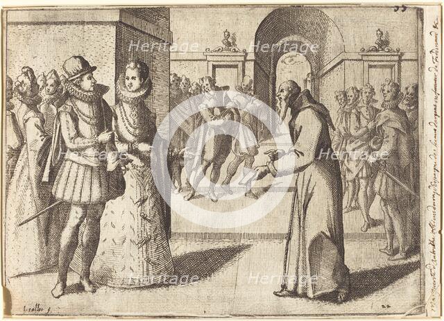 A Capucin bringing the thanks of the King of Bavaria [recto], 1612. Creator: Jacques Callot.