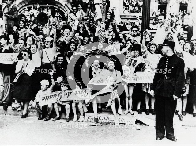 World War 2: Liberation of Paris, 1944.  Artist: Anon