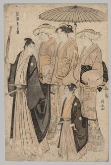 Woman of the Yoshiwara and Attendants…, 1752-1815. Creator: Torii Kiyonaga (Japanese, 1752-1815).