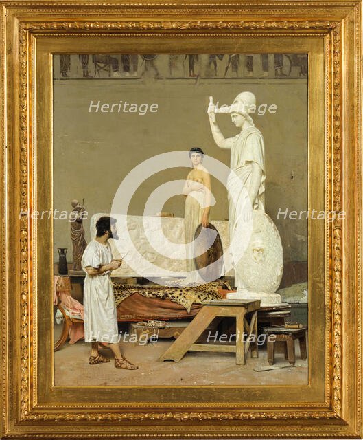 Phidias working on his statue of Minerva, 1869. Creator: Sorbi, Raffaello (1844-1931).