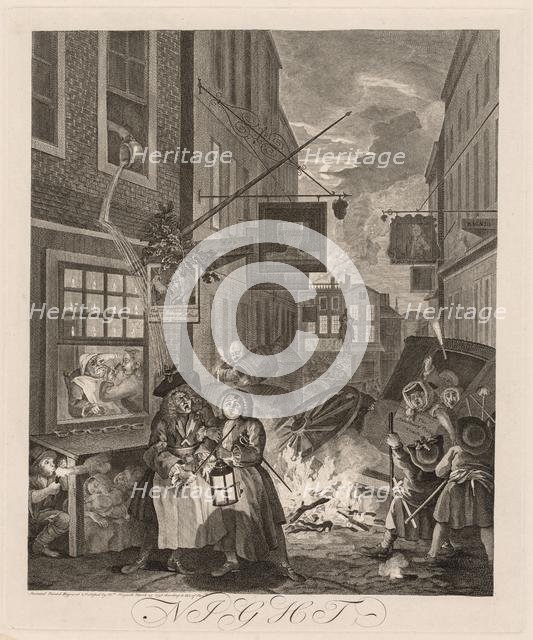 The Four Times of Day: Night, 1738. Creator: William Hogarth (British, 1697-1764).