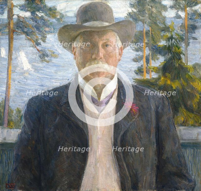 Portrait of the Composer Thorvald Lammers, probably 1906. Creator: Erik Werenskiold.