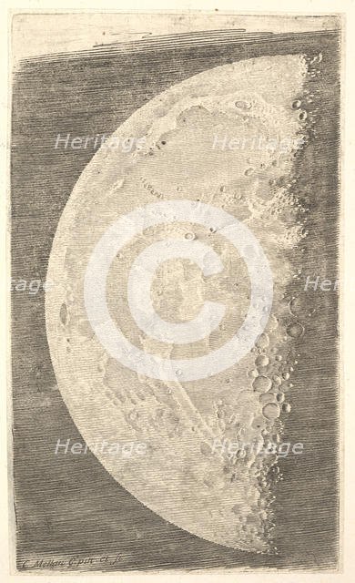 The Moon in its Final Quarter, 1635. Creator: Claude Mellan.