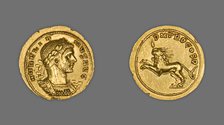 Aureus (Coin) Portraying Emperor Aurelian, 272, issued by Aurelian. Creators: Unknown, Aurelian.