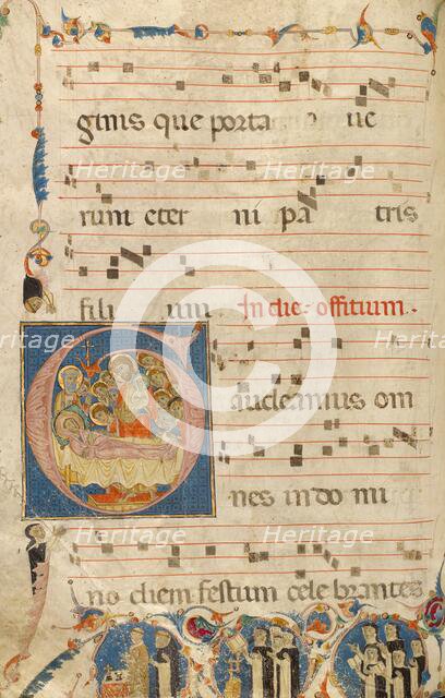 Initial G: The Death of the Virgin; Gradual, about 1270. Creator: Jacobellus of Salerno.