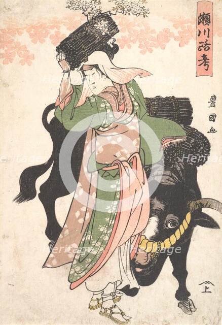 The Actor Segawa Roko as the Woodseller Ohara Leading an Ox, ca. 1810. Creator: Utagawa Toyokuni I.