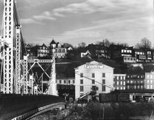 Bridge and houses in Phillipsburg, New Jersey; seen from Easton, Pennsylvania, 1935. Creator: Walker Evans.