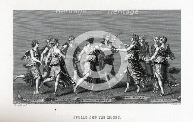 Apollo and the Muses (after Giulio Romano), 1882. Artist: Anonymous  