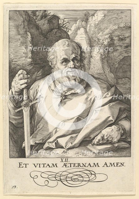 St. Matthias, from Christ, the Apostles and St. Paul with the Creed, ca. 1589. Creator: Hendrik Goltzius.