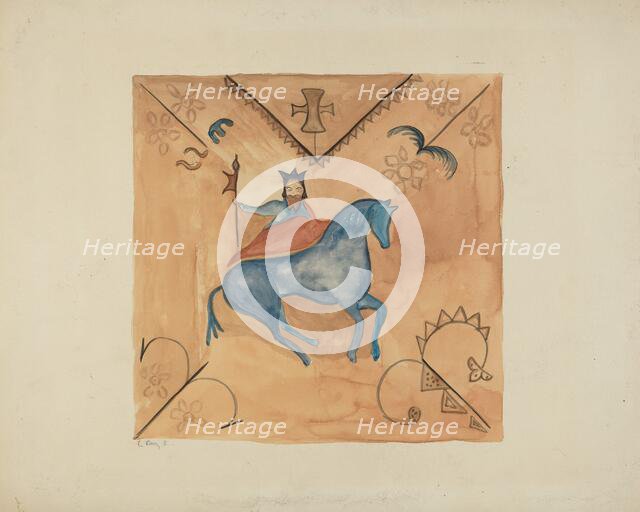 St. George (Painted on Deerskin), 1935/1942. Creator: E. Boyd.