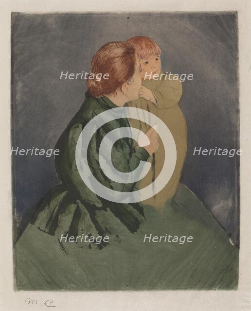 Peasant Mother and Child, c. 1894. Creator: Mary Cassatt.