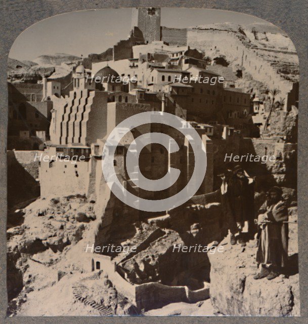'Valley of Mar Saba and Convent, from Brook Kedron, c1900. Artist: Unknown.