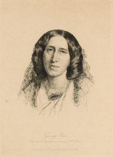 Portrait of George Eliot (1819-1880) , 1882. Creator: Rajon, Paul-Adolphe (1842-1888).