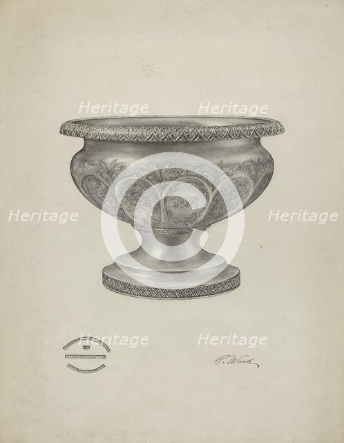 Silver Christening Bowl, 1940. Creator: Paul Ward.