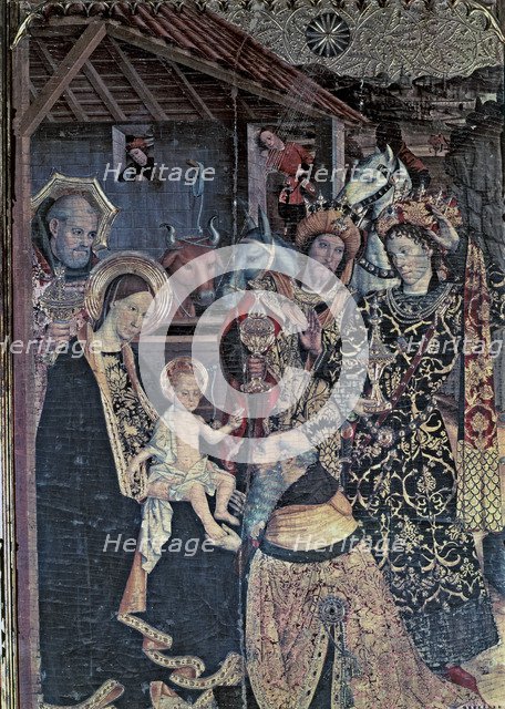 Central table of the Condestable altarpiece. 'Epiphany ' (1464-1465), in the Chapel of Saint Agat…