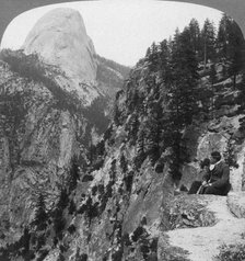 View from Glacier Canyon to Half Dome, Yosemite Valley, California, USA, 1902. Artist: Underwood & Underwood