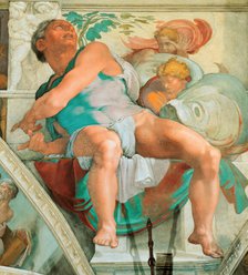 Prophets and Sibyls: Jonah (Sistine Chapel ceiling in the Vatican), 1508-1512. Creator: Buonarroti, Michelangelo (1475-1564).