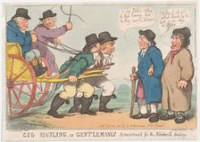 Gig Hauling, or Gentlemanly Amusement for the Nineteenth Century, April 3, 1801., April 3, 1801. Creator: Thomas Rowlandson.