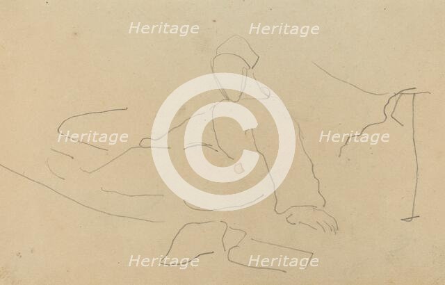 Figure Seated on the Ground [recto], 1884-1888. Creator: Paul Gauguin.