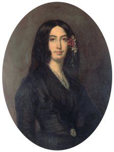 'George Sand', French novelist and early feminist, c1845. Artist: Auguste Charpentier